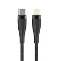 MAXLIFE TYPE C TO LIGHTNING NYLON DATA CABLE 100W 1m black