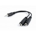 CABLEXPERT ΚΑΛΩΔΙΟ ΗΧΟΥ 3.5mm SPLITTER , 10 cm BLACK